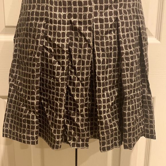 Brown/White Checkered Pleated Skirt - Picture 5 of 6